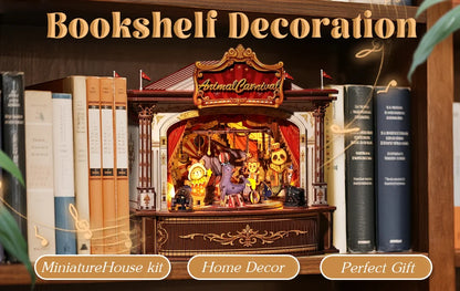 CUTEBEE Book Nook DIY Building Kit with Laser-Cut Precision Pieces 3D Wooden Puzzle  Collectible Desk Home Decor for Gift Idea