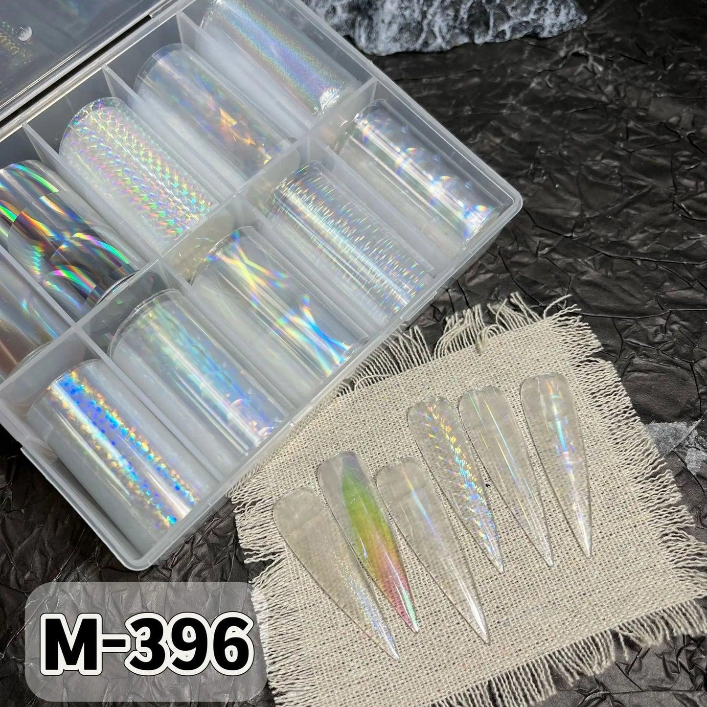 10 Patterns New Metal Nail Foils for Transfer Paper Stickers Floral Chameleon Nails Wraps DIY Water Marble Nail Art Decorations