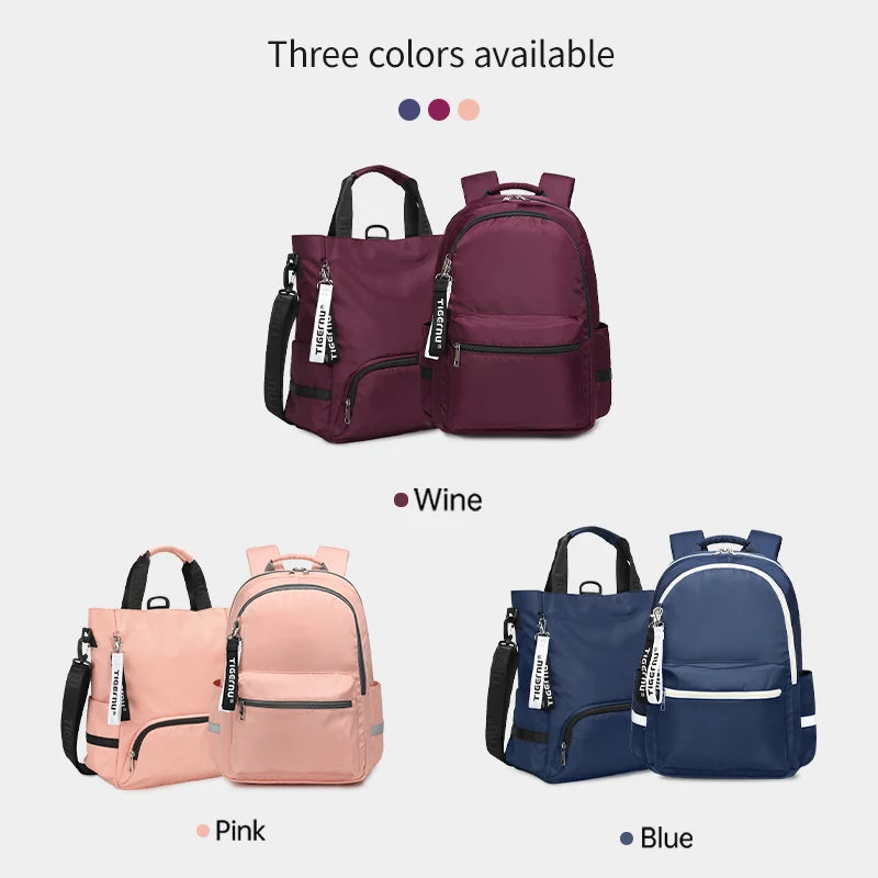 Tigernu New 3 In1 Tote Bag With Zipper For Women Casual School Backpacks Fashion Female Shoulder Bag Light Weight Girls Handbags