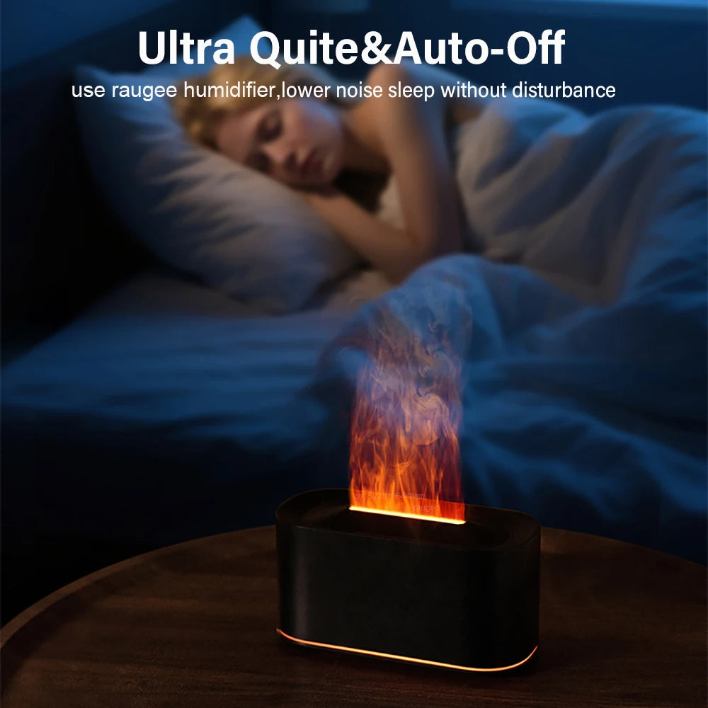 Air Humidifier Essential Oils Diffuser Flame Aroma Humidifier Home Automatic Fragrance Mist Maker With RGB Light