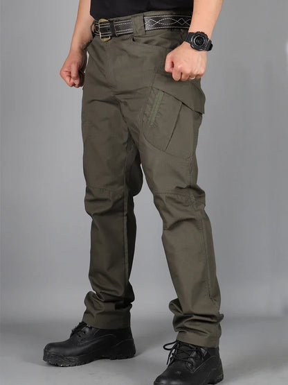 Asian Size Men Cargo Pants Trousers Multi-pocket Waterproof Wear-resistant Casual Training Overalls Clothing Comfortable Breatha
