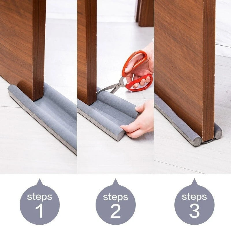 New 2/1PC Windproof Seal Strips Draught Excluder Stopper Door Bottom Guard Double Protector Doorstop Blocker Sealer Soundproof