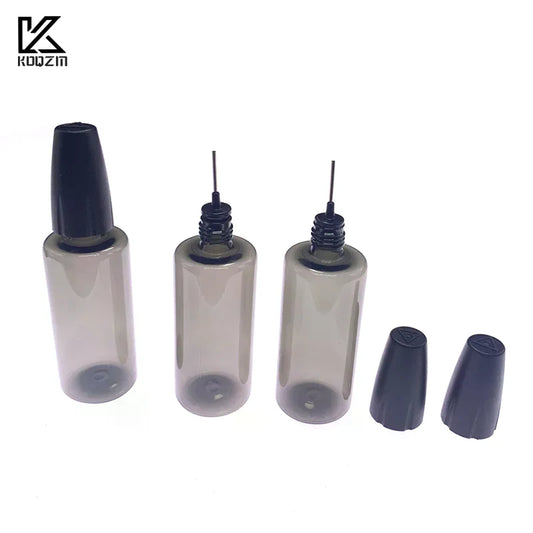 30/50ML PET Clear Vial with Long Thin Needle Tip Dropper for Smoking Oil Accessories Liquid Jar for Essential Oil Storage