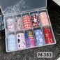 10 Rolls New Design Fresh Nail Foils for Transfer Paper Sticker Plaid Sliders Denim Nails Wraps DIY Bowknot Nail Art Decorations