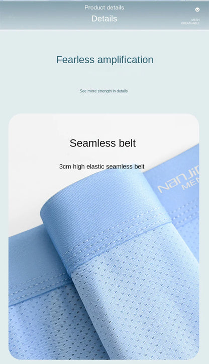 Men Boxers Men's Underwear 3A Antibacterial Underpants Ice Silk Men Boxer Shorts Breathable Elastic Male Panties Plus Size L-6XL