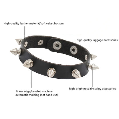T5UF Stylish Punk Rock Bracelet Square Rivets Punk Wristband Trendy Gothic Jewelry Suitable for Individuality and Comfort