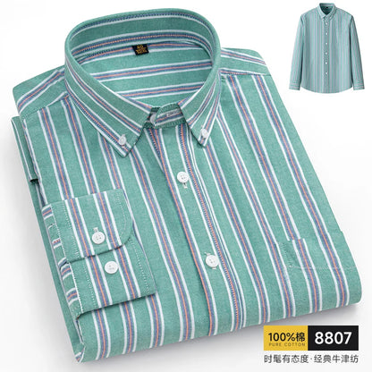 The new 10XL and 11XL oversized Oxford fabric men's shirt is 100% pure cotton, fashionable, casual and business without ironing