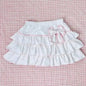 Y2k Gothic Elastic Waist Cross Short Skirt Women Sweet Hot Girl Chic High Waist Ruffle Skirts Female Design Retro Cake Skirt New