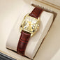 Fashion Square Women Leather Strap Wristwatches Casual Roma Dial Quartz Watch For Ladies Clock Relogio Feminino (Without Box)
