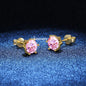 18K Plating Earrings S925 Sterling Silver D Color VVS1 Zircon Earring Stud for Women As Shinning As Diamond Wedding  Jewelry