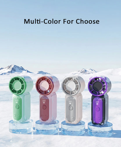 Portable Handheld Fan Mini Perosonal Hand Fan USB Rechargeable Outdoor Travel Hand Fan Digital Display Pocket Fan 100Gear