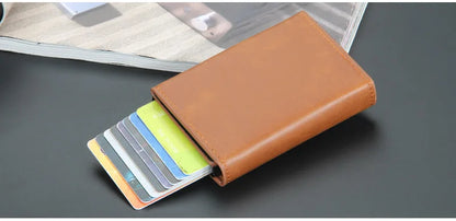 Pop Up Credit Card Holder Wallets Men Slim Rfid Blocking CardHolder Wallet for Men Card Money Bag Purse PU Leather Short Wallets