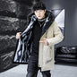 Winter Men's Long Down Jacket Fashion Male Thermal Parkas Coats Casual Men Classic Fur Collar Warm Padded Jackets Clothing 5XL