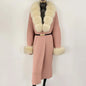 Long Knitwear Coat Women Warm Belt Real Fox Fur Jacket Female 2024 New Autumn Winter Kintted Natural Fur Coat Women