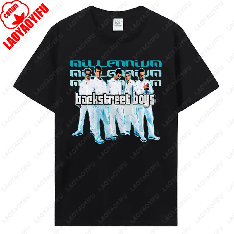 Backstreet Boys Millennium Tour Music Vintage Tshirt Men Women Hipster Popular Tops Summer Fashion Streetwear Unisex Tees Gift