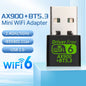 WiFi 6 AX900 Bluetooth 5.3 WiFi USB Adapter Wireless Network Card 2.4G&5GHz Wi-Fi Antenna USB For PC/Laptop Win10/11 Driver Free