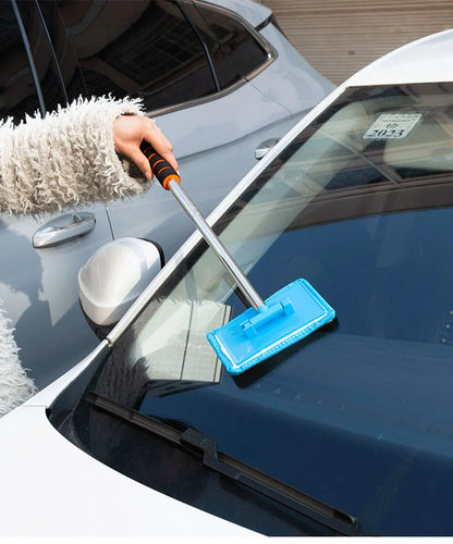 SEAMETAL Car Windshield Glass Cleaner Microfiber Car Window Cleaning Brush Extendable Handle Interior Exterior Car Wash Tools