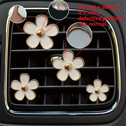 4-8pcs/set Small Car Air Outlet Perfume Decoration Clip Flower Daisy Design Car Interior Aromatherapy Fresheners Diffuser Access
