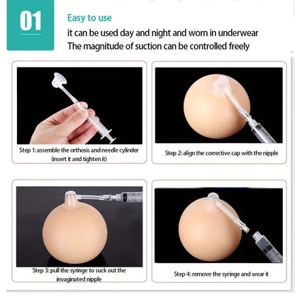 Nipple Inversion Corrector, Used to Correct Inverted, Flat, and Short Nipples during Breastfeeding and Nursing Care