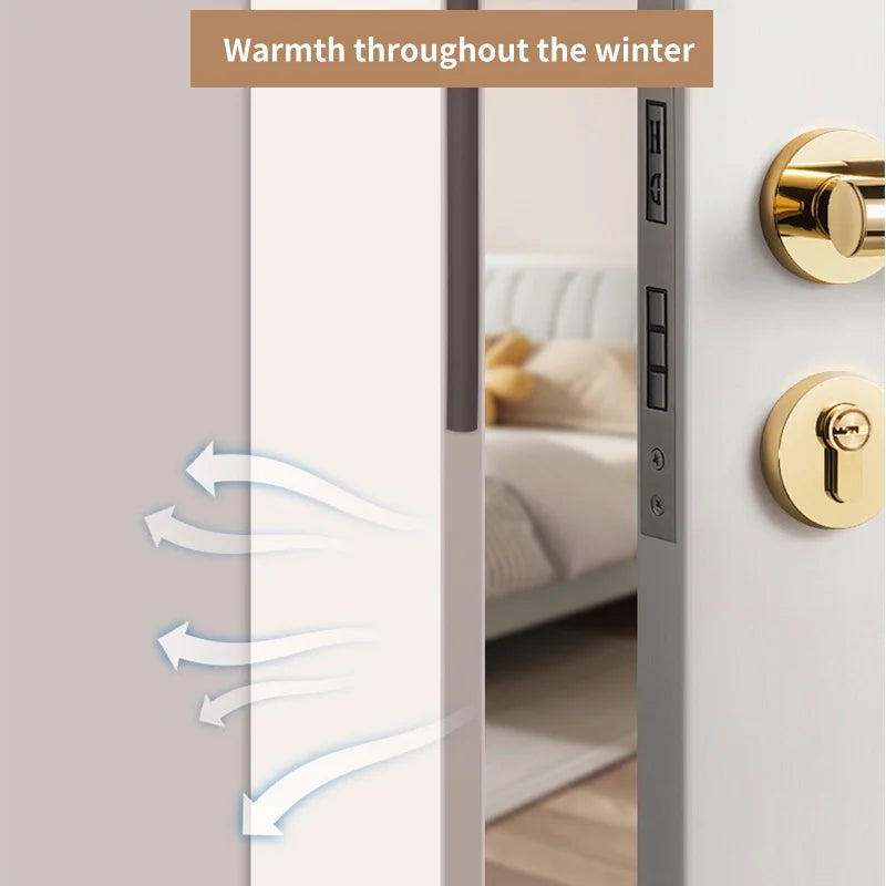 5m/10m Door Seal Strip Self-adhesive Draft Stopper Tape Window Weather Stripping Dustproof Insulation Noise Rubber Sealing Strip
