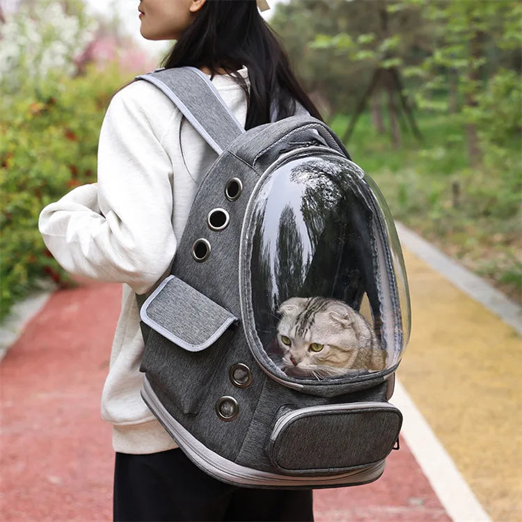 2026 New Portable Cat Bag Transparent Space Cabin Shoulder Dog Cat Travel Small Pet Bag Adjustable Shoulder Strap