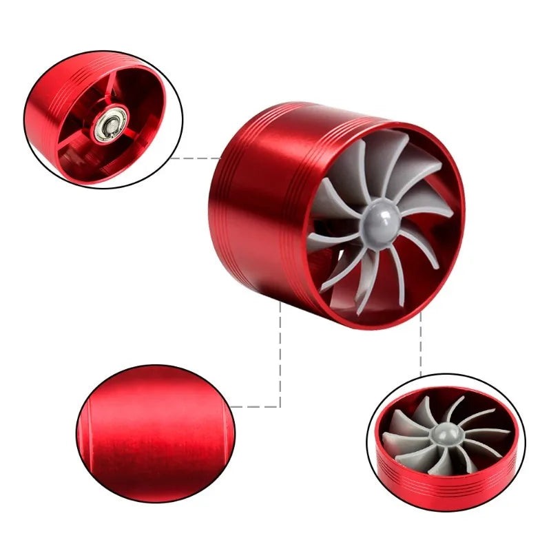 Car Air Intake Turbonator Single Fan Turbine Automobile Intake Turbo Vehicle Engine Turbocharger Power Conversion Accessories