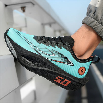 Men's Lightweight Breathable Mesh Training Running Shoes - Non-Slip, Casual Athletic Sneakers for Outdoor Sports & Jogging