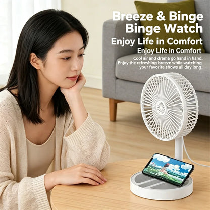 New USB Desk Fan with On/Off Switch Button Quiet Portable Cooling Fan for Office Bedroom Powerful Airflow Easy Control USB Power
