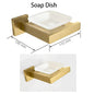 Gold Brushed Bathroom Accessories Hardware Towel Bar Rail Toilet Paper Holder Towel Rack Hook Soap Dish Toilet Brush