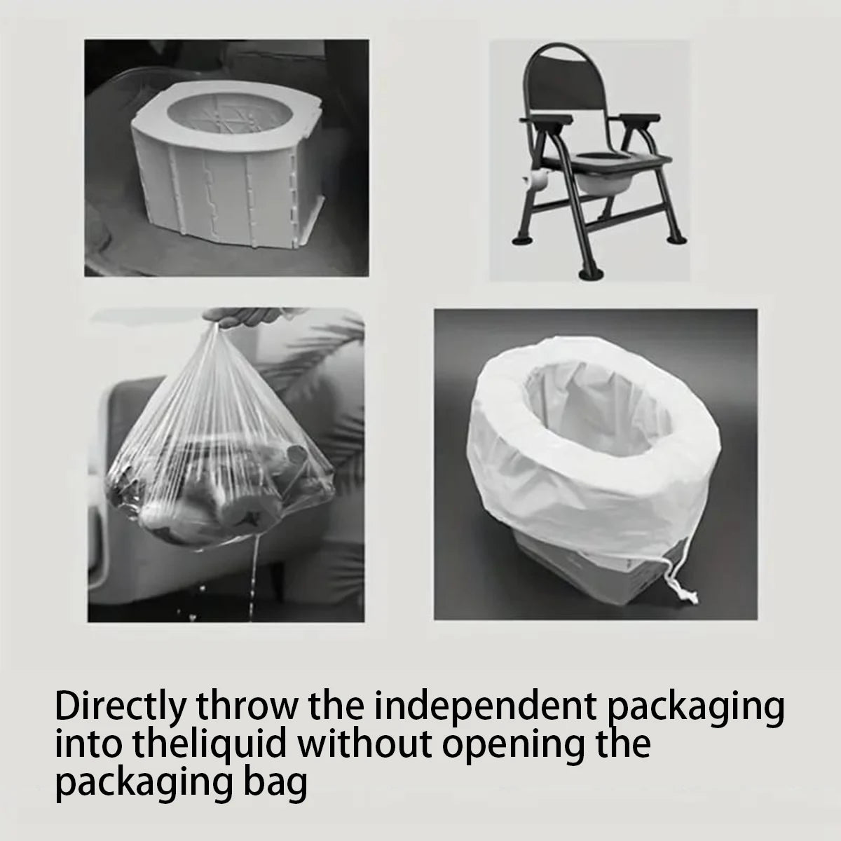 No need to unpack-[Portable | Stool Absorbent]  Outdoor portable toilet, bagged camping toilet paper, outdoor c