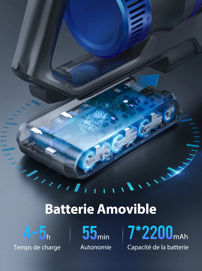 Buture JR500 cordless vacuum cleaner 55 Min 36kpa vacuum cleaner household appliances 1.2l removable battery dust cup portable