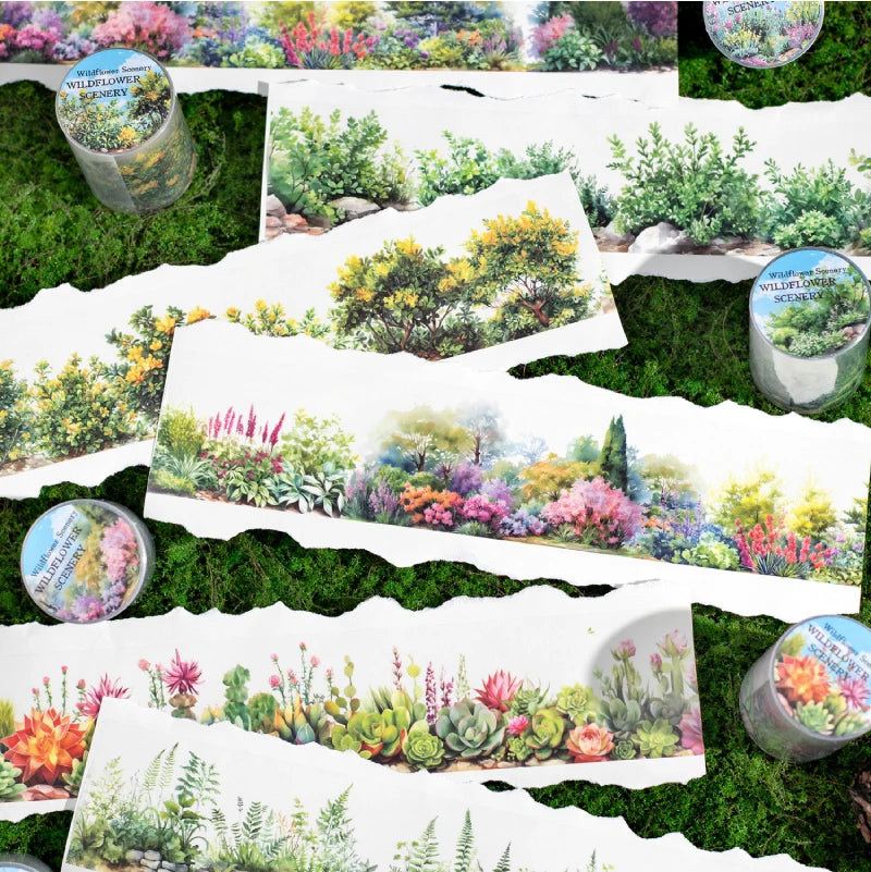 50mm*2m Plant flower landscape PET Tapes Creativity Scrapbooking Hand Account Adhesive hand made Diy Junk Journal Craft Supplies
