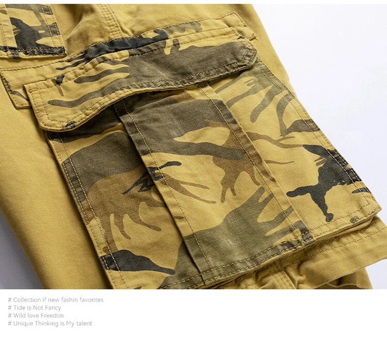 New Summer Men Cargo Camouflage Shorts Mens Cotton Beach Multi Pocket Shorts Man Spring Casual Joggers Shorts Male Dropshipping