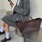 Women's Canvas Leather Totes Handbag Commuting Shoulder Crossbody Armpit Bag Leisure Versatile Casual Chic Stylish Clutch