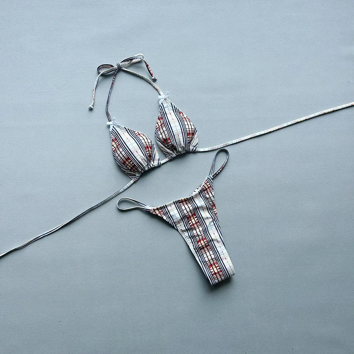 Plaid Print Bikinis Sexy Women Swimsuits Female Swimwear 2026 Micro Bikini Set Bathing Suit Swimming Suits Beachwear Biquini