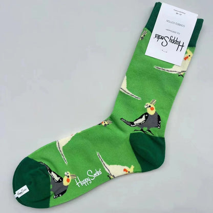 Happy Socks Men's Mid-tube Socks Four Seasons Pure Cotton Classic Socks SIZE 41-46