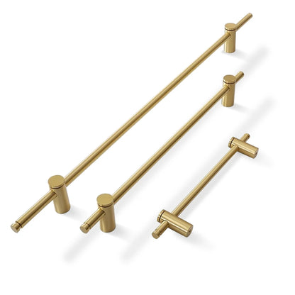 Brass long handle Nordic pure copper modern pulls simple gold light luxury pulls cabinet adjustable long handle cabinet handle