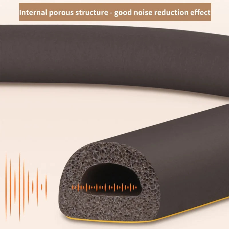 5m/10m Door Seal Strip Self-adhesive Draft Stopper Tape Window Weather Stripping Dustproof Insulation Noise Rubber Sealing Strip