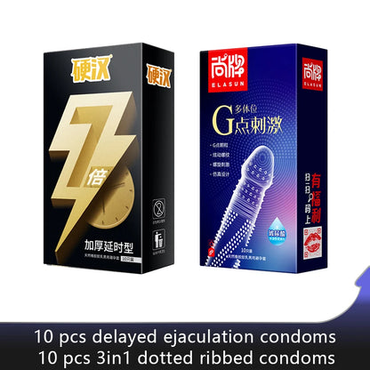 Delayed Ejaculation Condoms 7 Times Reduce Sensitivity  For Men Ultra Thick 0.07mm Thicker Condom Penis Cock Sleeves Sex Toys