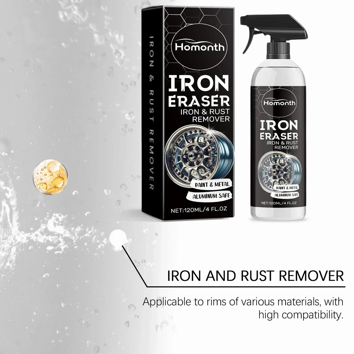 QP703 Professional Auto Detailing Supplies Fast-Acting Rust Cleaner Remove Stubborn Stains on Car Wheels and Rims