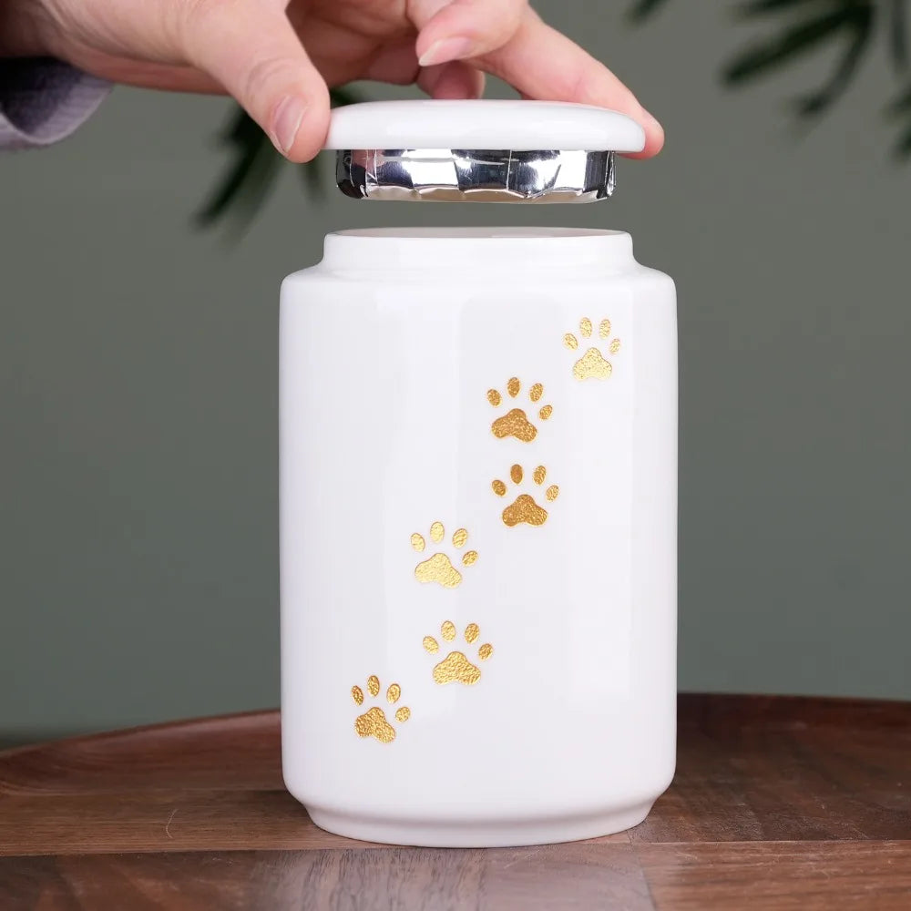 Ceramic Can urns for puppy ashes Sealed and moisture-proof pet souvenir animal funeral urn portable pet memorials and gifts