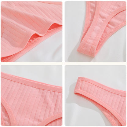 8Pcs/Set Cotton Seamless Thongs For Women Sexy Low Rise Solid Color Breathable Pantys Female Comfortable Soft G-String Underpant