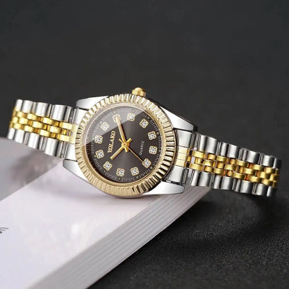 Luxury Rhinestone Women Watches Stainless Steel Band Quartz Wristwatch Clock Gift Reloj Mujer（Without Box）