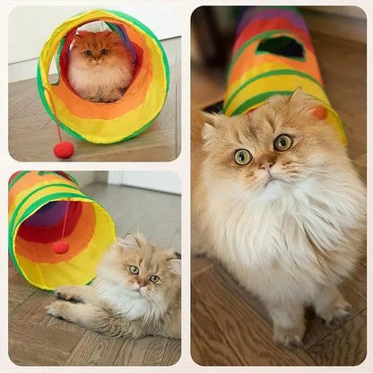 Cat Tunnel Foldable Tunnel Pet Supplies Cat S T Y Pass Play TunnelToy Breathable Drill Barrel for Indoor Loud Paper Pet Products