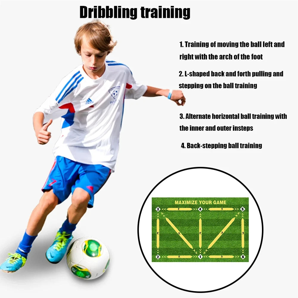 Durable non-slip football training mat Foldable carpet dribbling football training mat children's football indoor equipment