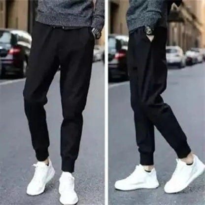 Men's Striped Slim Stylish Casual Pencil Pants Jeans Spring Autumn Korean Trendy Fashion Brand New Elastic Striped Long Trousers