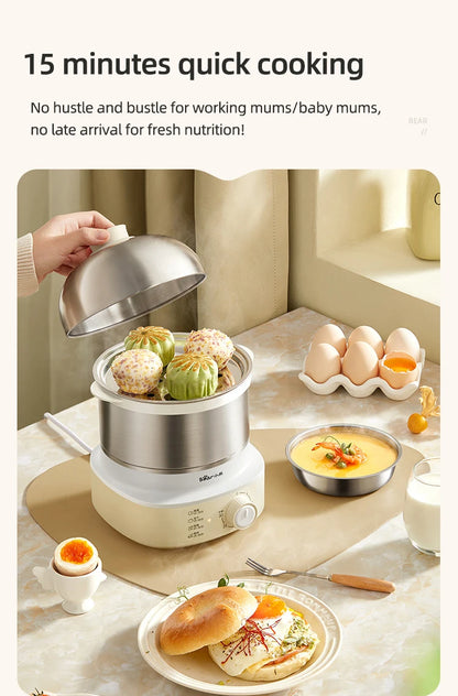 360W Electric Egg Boiler Breakfast Machine Multicooker Steamer Automatic Egg Cookers Home Egg Custard Steaming Cooker with Timer