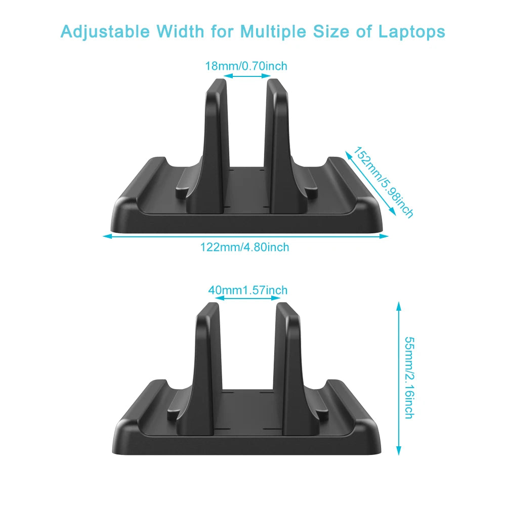 Vertical Laptop Stand Plastic Portable Macbook/Tablet/Phone Holder Adjustable Desktop Notebook Dock Space Save Accessory-Vaydeer