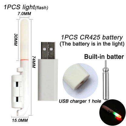 Electronic Fishing Light CR425 3.6V Battery USB Charge Rod Sense Strike Indicator LED Stick Pesca Tackle Night Bright Flash Lamp