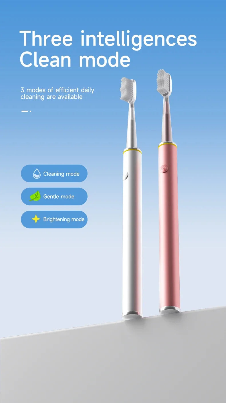 Electric Toothbrush Mental Thin Brush Body Specially for Women Pure Wisdom Beauty Soft DuPont Bristle